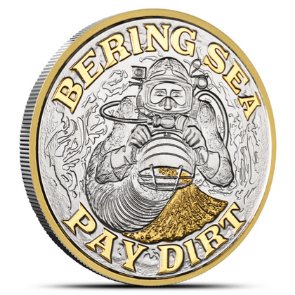 1 oz Bering Sea Paydirt Gold Gilded Silver Round (Presented by JMBullion.com)